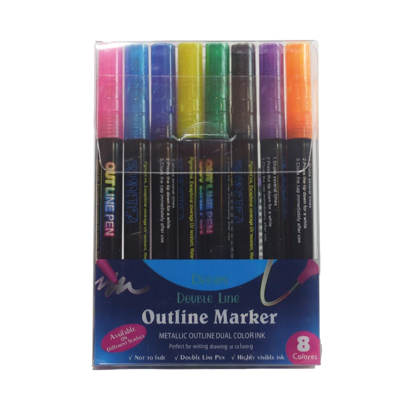 [RM-0018] Marcador Outline de 8 Colores