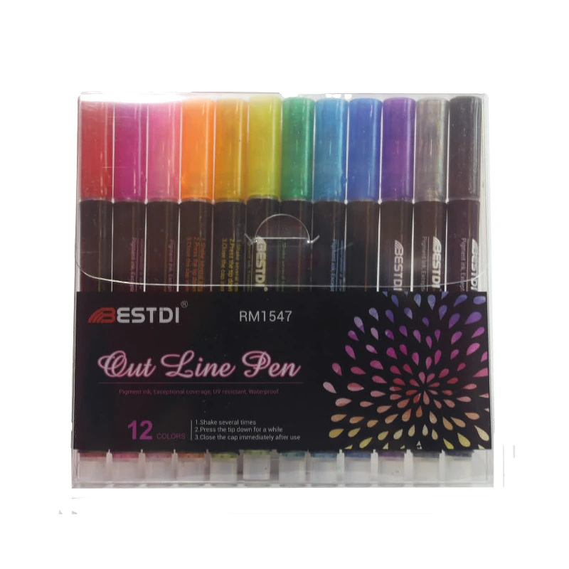 [RM-1547] Marcador Outline de 12 Colores