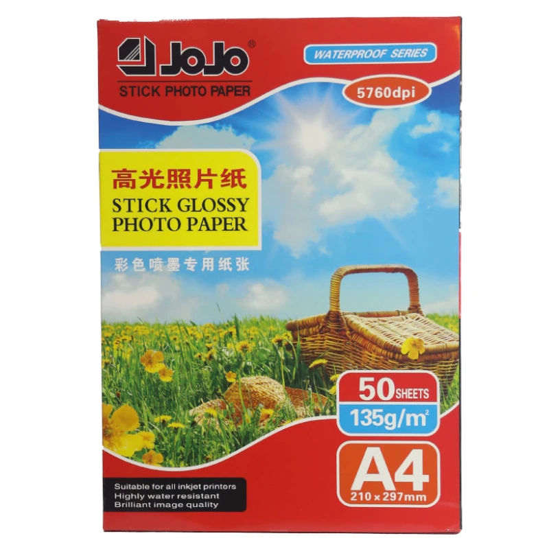 [JOJO-002] Papel Fotografico Adhesivo de 50 Unidades A4