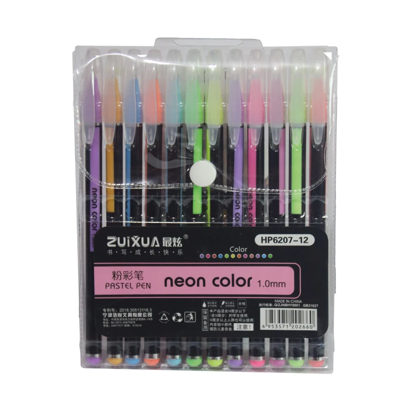 [HP-6207-12] Boligrafo de 12 Colores Pastel