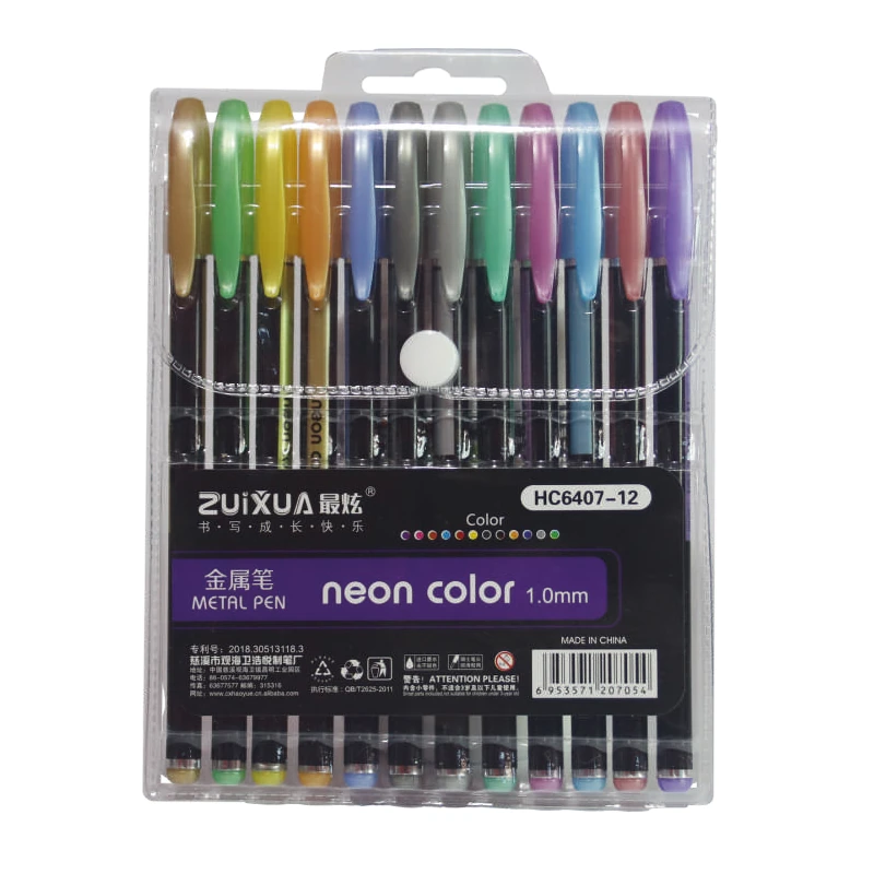 [HC-6407-12] Boligrafo de 12 Colores Metalico