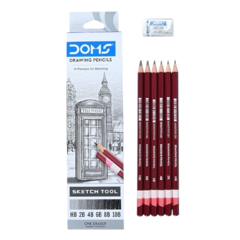 [8467] Lapiz De Dibujo Hb, 2b, 4b, 6b, 8b, 10b de 6 Unidadesdades